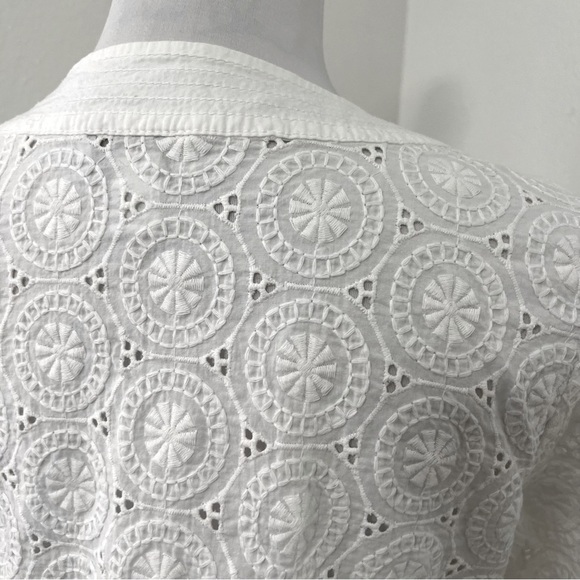 Charter Club Women’s Bohemian Eyelet Embroidered 100% Cotton V-Neck Tunic EUC - Picture 6 of 8